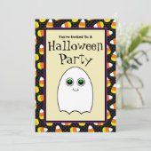 かわいいお化けのハロウィンパーティー招待状 招待状 (スタンド正面)