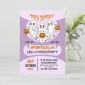 かわいいお化けのハロウィンパーティー 招待状 (スタンド正面)
