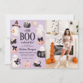 かわいいお化けのハロウィンベビーシャワーの写真 招待状 (正面)