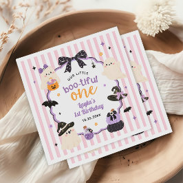 かわいいお化けのハロウィン1歳の誕生日 スタンダードカクテルナプキン