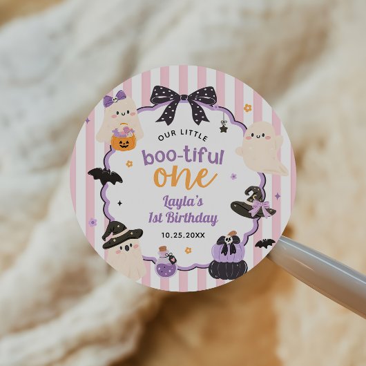 かわいいお化けのハロウィン1歳の誕生日 ラウンドシール