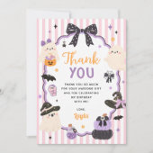 かわいいお化けのハロウィン1歳の誕生日 サンキューカード (正面)