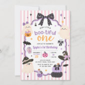 かわいいお化けのハロウィン1歳の誕生日 招待状 (正面)