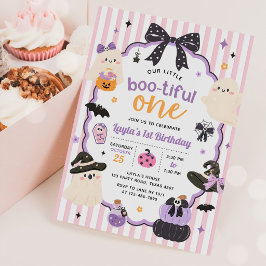 かわいいお化けのハロウィン1歳の誕生日 招待状