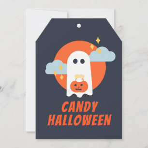 かわいいお化けのハロウィン キャンディカード