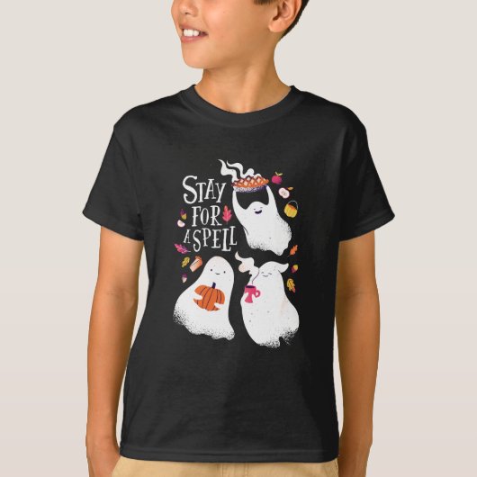 かわいいお化けのハロウィン デザイン Tシャツ (正面)