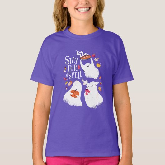 かわいいお化けのハロウィン デザイン Tシャツ (正面)