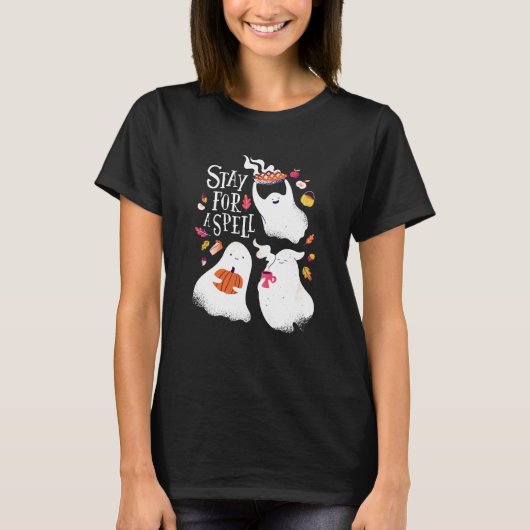 かわいいお化けのハロウィン デザイン Tシャツ (正面)