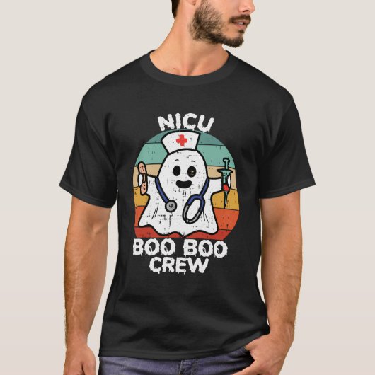 かわいいお化けのハロウィーンNICU看護師クルー ネオネイタル看護 Tシャツ (正面)