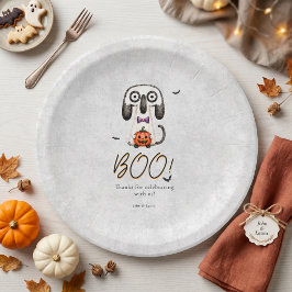 かわいいお化けのブー!ハロウィンパーティー ウォーターカラー ペーパープレート
