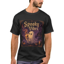 かわいいお化けのランタンTシャツ、ハロウィンにぴったり!