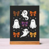 かわいいお化けのリボン Halloween Design_1 アクリルサイン (ニュートラル)