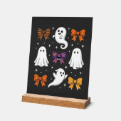 かわいいお化けのリボン Halloween Design_1 アクリルサイン (傾斜)