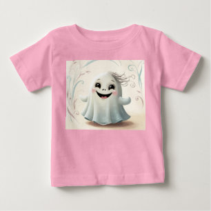 かわいいお化けの友達のハロウィンデザイン ベビーTシャツ