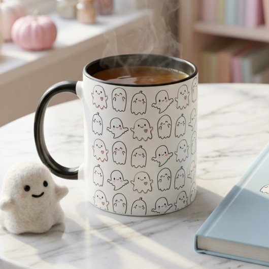 かわいいお化けの模様 マグカップ