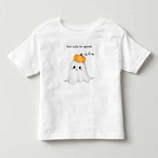 かわいいお化けは怖がらせるには可愛すぎる トドラーTシャツ (正面)