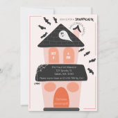 かわいいお化け屋敷の子供たちのハロウィンパーティー 招待状 (正面)