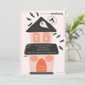 かわいいお化け屋敷の子供たちのハロウィンパーティー 招待状 (スタンド正面)