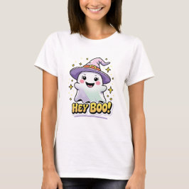 かわいいお化け ヘイ・ブー パステル ハロウィン Tシャツ