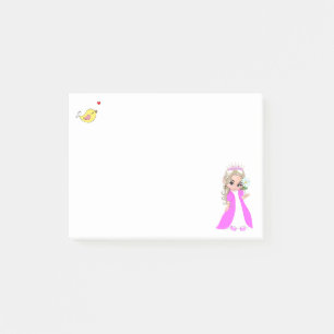 かわいいお姫様と小鳥の付箋メモ帳 ポストイット