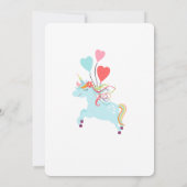 かわいいお姫様ドラゴンカラフルな誕生日 招待状 (裏面)