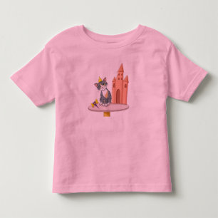 かわいいお姫様猫と城のトドラーTシャツ トドラーTシャツ