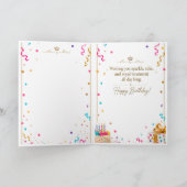 かわいいお姫様猫の誕生日カード カード (内部)