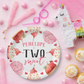 かわいいお姫様風のスイートなアイスクリーム誕生日 ペーパープレート (パーティー)