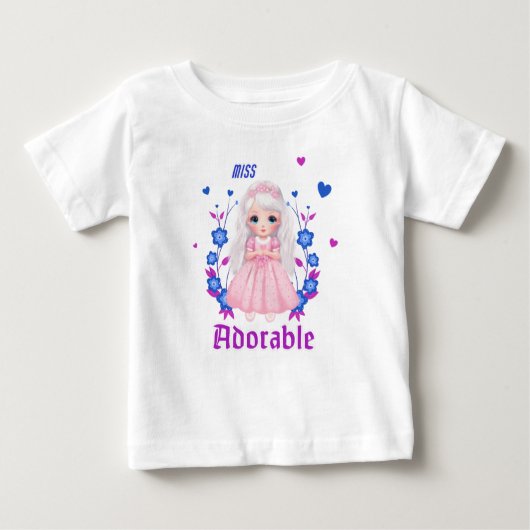 かわいいお嬢さん ベビーTシャツ (正面)