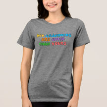 かわいいお孫さん レディーストリブレンドTシャツ