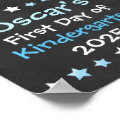 かわいいお尻スクールボーイ学校の最初の日Chalkboard ポスター (角)