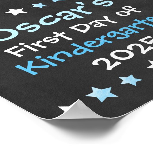 かわいいお尻スクールボーイ学校の最初の日Chalkboard ポスター (角)