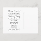 かわいいお尻バニーとメガネ誕生日招待状 インビテーションポストカード (裏面)