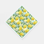 かわいいお尻熱帯夏レモンフルーツアートパターン スタンダードランチョンナプキン (角)