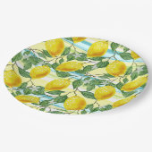 かわいいお尻熱帯夏レモンフルーツアートパターン ペーパープレート (アングル)