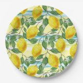 かわいいお尻熱帯夏レモンフルーツアートパターン ペーパープレート (正面)