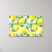 かわいいお尻熱帯夏レモンフルーツパターン キャンバスプリント (正面)