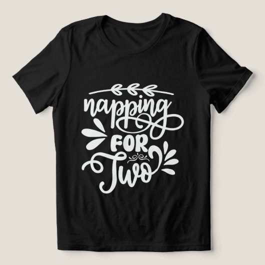 かわいいお昼寝2文字アート マタニティ トライブレンドTシャツ (デザイン正面)