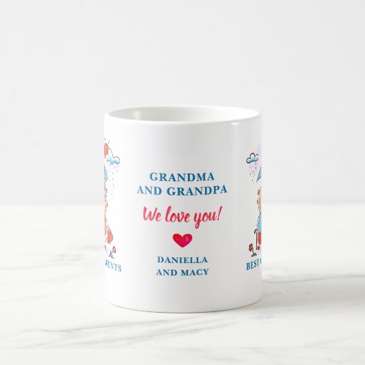 かわいいお最高のじいじいちゃんが漫画パーソナライズされたに コーヒーマグカップ (中央)