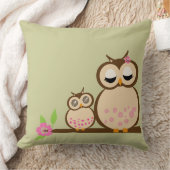 かわいいお母さんおよびベビーのフクロウ クッション (ブランケット)