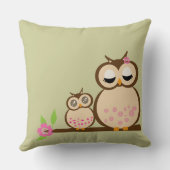 かわいいお母さんおよびベビーのフクロウ クッション (裏面)