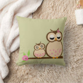 かわいいお母さんおよびベビーのフクロウ クッション (ブランケット)