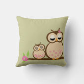 かわいいお母さんおよびベビーのフクロウ クッション (裏面)