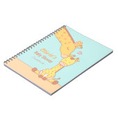 かわいいお母さんのキリンおよび子牛のベビーシャワーのゲストブック ノートブック (左側)