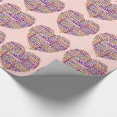 かわいいお母さんの日のワードアートハート ラッピングペーパー (角)