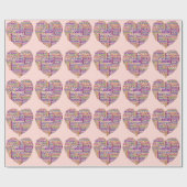 かわいいお母さんの日のワードアートハート ラッピングペーパー (フラット)