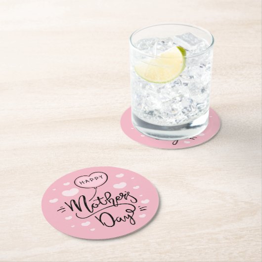 かわいいお母さんの日の書道|コースター ラウンドペーパーコースター (インサイチュ)