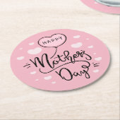 かわいいお母さんの日の書道|コースター ラウンドペーパーコースター (アングル)