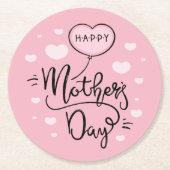 かわいいお母さんの日の書道|コースター ラウンドペーパーコースター (正面)