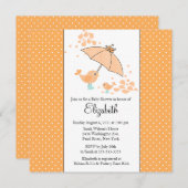 かわいいお母さん及びひな鳥のベビーシャワーの招待状 招待状 (正面/裏面)